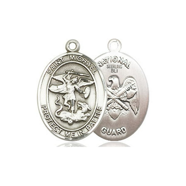 3/4 Inch Sterling Silver National Guard Pendant Military Medal 